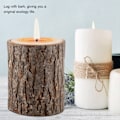 Miniatyrbild 8 av 8: Trä Timmer Hög Ljushållare Stativ Ljusstake Log Blomkruka Ornament Dekor (tre delar)