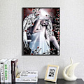Miniatyrbild 4 av 5: 5D Gör-det-själv- diamond painting - Änglatema, korsstygnskonst i full harts för heminredning (30 x 40 cm)