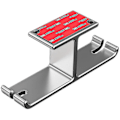 Miniatyrbillede 2 af 5: Aluminium dobbelt headset-holder til montering under skrivebordet - sølv