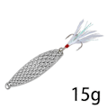 Miniatyrbillede 1 af 5: 5 stk. Skeer Hårde Fiskelokker Treble Kroge Metal Fiskelokke Agn Fisketilbehør (15g Lys Sølv)