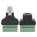 Miniatyrbild 1 av 8: 2st RJ45 hona hane till skruv terminal 8-polig CCTV digital DVR-adapterkontakt