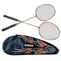 Miniatyrbild 1 av 8: 2 st badmintonsats set lätt järnlegering en bit badmintonracketar med förvaringsväska för nybörjare