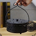 Miniatyrbilde 2 av 5: Retro Bærbar Myggspiralbrenner med Håndtak - Ideell for Hjem og Camping (Svart)