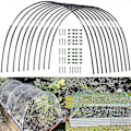 Miniatyrbild 2 av 5: Trädgårdsväxthusbåge Set, Trädgårdsarbete Vikbar Fiberstång Set, Båge Växthus Plantering Tunnel Fäste