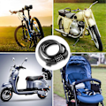 Miniatyrbillede 5 af 5: Sort, cykellås, lang 120 cm x 12 mm, tyverisikringskabel til cykel, scooter, motorcykler, cykelport med 5-cifret intelligent kode