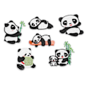 Miniatyrbilde 4 av 8: 6 stk Panda broderilapp med skyggelegging for å skjule flekker og skader i ulike stiler Panda strykemerker for DIY-håndverk, veske og sko