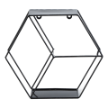 Miniatyrbillede 1 af 8: Hex hylder Simple Smedejern Sekskantet soveværelse Stue Kontor Væghylde Dekoration Sort