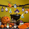 Miniatyrbillede 4 af 5: Halloween Træhængende Dekoration - Spooky Træskive Etiket til Klasseværelse og Hjemmefester