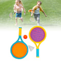 Miniatyrbild 2 av 6: Badmintonracket för barn Halkbeständig Slitstark elastisk bärbar set för barn 2 racketar 2 bollar Blå Gul