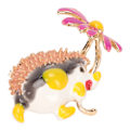 Miniatyrbild 4 av 8: Daisy Hedgehog broschnål Söt moderiktig emalj Daisy djurbrosch för dejting Svart Lila