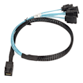 Miniatyrbillede 4 af 8: 12GBPS Mini SAS HD SFF 8643 til 4 SATA 3.0 kabel PVC Dual Channel 7P Server Hard Disk Array Data Line 1m / 3.3ft