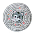 Miniatyrbilde 5 av 8: 18 cm husholdningsbord varmeisolerende gryteunderlag rund plate varmeisolerende matte varmeisolerende plate matte lysegrå katt