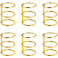 Miniatyrbillede 1 af 5: Metalblad Binderringe - 6 Pakke, 3-Ring Metal Binderringe til Studie Kort, Fotoalbum og Scrapbøger (20mm, Guld)