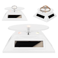 Miniatyrbillede 7 af 8: Elektrisk LED-lys Solar Powered Roterende Pladespiller Display Stand til smykker Telefon Ure Kamera
