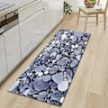 Miniatyrbillede 1 af 5: Skridsikker 3D Pebble Stone Printet Køkkenmåtte - Blød Entré Dørmåtte Tæppe 1 50x80cm 20x32inch