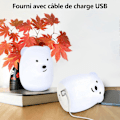 Miniatyrbillede 5 af 5: Børne Natlampe Bjørn LED Natlampe Soveværelseslampe 9 Farver Baby Natlampe Multi-Farve USB Genopladelig Natlampe med Fjernbetjening Gave f