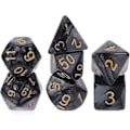 Miniatyrbild 1 av 5: 7-delars DND Tärningsset för Dungeons & Dragons, Lila Nebulosa Mångsidiga Tärningar RPG Rollspel Bordsspel (Svart)