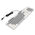 Miniatyrbild 6 av 8: 104 tangenter Mekaniskt speltangentbord 28 Bakgrundsbelysningslägen Blå Switch Plug and Play RGB Trådbundet datortangentbord för Windows för Linux Vit Grå