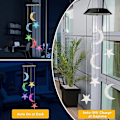 Miniatyrbild 5 av 5: Solcellsdrivna vindspel med färgbyte, måne- och stjärndesign, LED-dekorativ mobil, vattentäta utomhuslampor för trädgård och uteplats - Perfekt present till mamma
