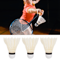 Miniatyrbild 4 av 8: 3st Badminton Small Board Fjädrar Ankfjäder träningsbollar Vindtäta för utomhussporter (Vit)