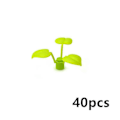 Miniatyrbilde 1 av 4: 40 stk. Byggeklosser Plante Blomst Stilk Bredbladet Kløver-lykkelige Blader Gress DIY Byggeklosser Montering Kompatibel Med 6255 Leker Zekai lysegrønn