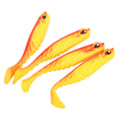 Miniatyrbilde 3 av 8: 4PCS AR48 75mm/3.2g T-hale myk agn med dobbel farge kunstig fiske lokke wobbler takkel rød rygg