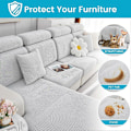 Miniatyrbild 5 av 5: Jianyana Universal Jacquard L-formad Elastisk Soffsittsdyna Överdrag, Slitstarkt Möbelskydd för Dynor på Schäslongsoffa M Ryggskydd