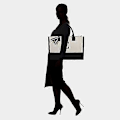Miniatyrbillede 4 af 5: Personlig Strandtaske i Lærred med Initialer - Monogrammeret Tote Taske til Kvinder A