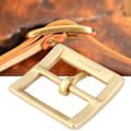 Miniatyrbillede 5 af 8: Messing Bæltespænde Enkelt Pin Ende Bar Hæl Guld Læder Håndværk Taske Hardware Tilbehør 40x56mm