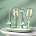 Miniatyrbilde 3 av 5: Tørkestativ for babyflasker, kaktusdesign, dryppstativ for flasker og tilbehør (Grønn)