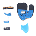 Miniatyrbillede 4 af 8: Bueskydning Finger Tab Bueskydning Finger Guard Fingre Beskytter til Udendørs Skydning Praksis Recurve Bow Blå Sort Læder S