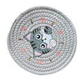 Miniatyrbilde 6 av 8: 18 cm husholdningsbord varmeisolerende gryteunderlag rund plate varmeisolerende matte varmeisolerende plate matte lysegrå katt