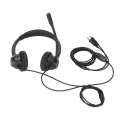 Miniatyrbilde 1 av 8: Telefonhodesett Støyreduksjon Dobbel 3,5 mm plugg Binaural Business-hodetelefon med mikrofonvolumkontroll for PC Call Center