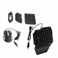 Miniatyrbild 6 av 8: Bärbar Mini Gaming Tangentbord Mus USB RGB Handledsstöd Halv Hand 35 Keys Tangentbord Mus med Converter för Android för IOS
