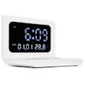 Miniatyrbilde 8 av 8: Klokketelefon trådløs lader digital alarmklokke multifunksjon elektronisk skrivebordskalender alarmklokke