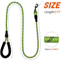 Miniatyrbilde 2 av 5: Grønn, 1,5 m lang nylon hundebånd med polstret håndtak, for daglig gåing og trening, egnet for mellomstore og store hunder
