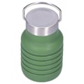 Miniatyrbild 5 av 8: 500 ml hopfällbar silikonvattenflaska drickskopp med rostfritt stållock för utomhusaktiviteter Vert militaire