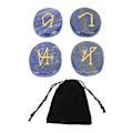 Pikkukuva 1 / 8: Kaiverretut palmukivet kiillotetut pyöreät kannettavat taskutasapainottavat kivet Reiki-hoitomeditaatioon Lapis Lazuli