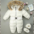 Miniatyrbild 1 av 3: Huva Unisex Baby Overall för 0-24 Månader - Romper med Pälskrage 70cm Vit