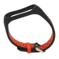 Miniatyrbillede 5 af 8: Udskiftningsarmbånd Fuld beskyttelse Juster størrelse Blød Silikone Smart Armbåndsrem til Mi Band 7 Sort Rød