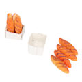 Miniatyrbillede 7 af 8: 40 stk. dukkehus miniature brød høj simulation sikker harpiks materiale dukkehus brød med 10 baser til børns gaver