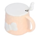 Miniatyrbillede 3 af 8: 400 ml sød sløjfe keramik te mælk vand kop kaffe krus med låg rustfrit stål ske til hjemmet ferie gaver orange