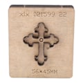 Miniatyrbild 1 av 8: Korsformig stansform i legerat stål för läderkantstansning med träplatta för DIY-hantverk