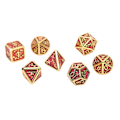 Miniatyrbillede 1 af 8: 7 stk. Metal Terninger Polyhedral Klart Tal Fade Resistent Drage Skala Terning Sæt til Rollespil