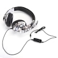 Miniatyrbilde 1 av 8: Hodemontert telefon datamaskin spillhodetelefon headset for PS4 hvit kamuflasje