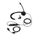 Miniatyrbilde 2 av 8: 3,5 mm forretningsheadset 4-seksjoners enkelt 3,5 mm plugg monoaural telefonheadset med USB lydkort mikrofon demping volum demping
