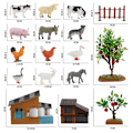 Miniatyrbilde 2 av 7: Miniatyrsett med dyrefigurer - Gårdsdyrmodeller - Miniatyrtilbehør til gårdsdyr - Lærende leketøy for barn - Gave