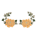 Miniatyrbillede 1 af 8: 1 par blomsterbroderi patches smukke blomstermønster broderede applikation stryge på patches til DIY tøj gul