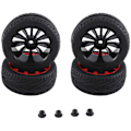 Pikkukuva 3 / 5: 4 kpl 12 mm Hex-vanteen reunat ja OD 2,59 tuuman kumirenkaat, D