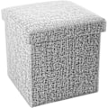 Miniatyrbillede 1 af 5: Foldbar Puf 30x30x30 cm i Alaska Grå - Dekorativ Opbevaringsboks i Linned-look Stof for at Spare Plads - Skammel Bænk Sæde